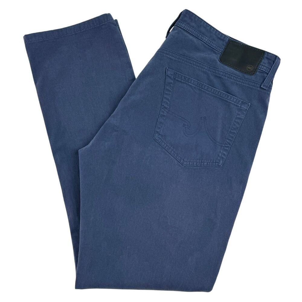 AG Everett Slim Straight 5 Pocket Casual Pants 35x34 Blue Italian Fabric